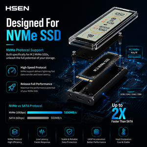 Transparent Cyber Design NVMe SSD Case 10Gbps USB C External M.2 SSD Enclosure with Real-Time Monitoring - Product Image 3