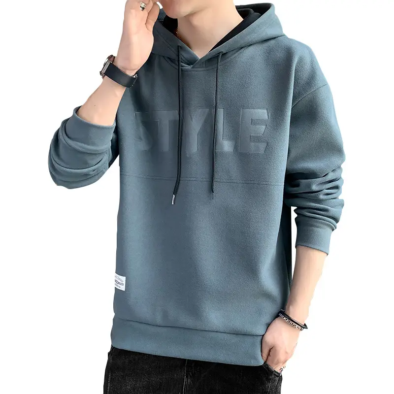 Thả vai dài tay áo dây tùy chỉnh chất lượng cao 100 bông Puff in Đôi Lót 610 GSM vải đầy đủ Zip Up Hoodie và F