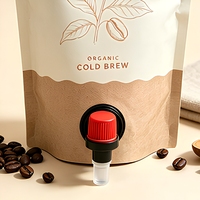 Pochette portable pour café infusé à froid avec robinet distributeur, emballage alimentaire personnalisé pour liquides