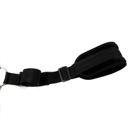 Ceinture de soutien lombaire réglable noire Muqu pour portes battantes, avec double sangle d'épaule, pour jeux SM et bondage, et écarteur de jambes en corde