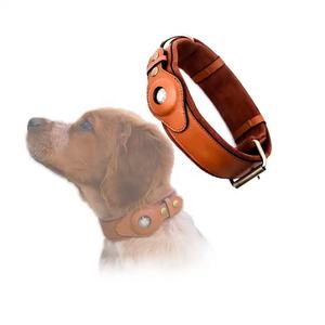 <span class=keywords><strong>Collar</strong></span> de Cuero para Perro con Logotipo Personalizado y Soporte para AirTag, <span class=keywords><strong>Collar</strong></span> de Cuero Personalizado con AirTag para Perro - Product Image 5