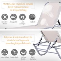 Chaise longue réglable en aluminium avec dossier en textilène maillé, 5 positions, pour extérieur, jardin et patio