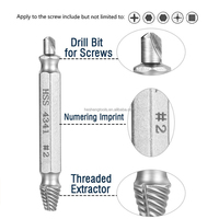 Goujon de nitruration de placage de titane endommagé 4341 HSS, tête cassée, boulon, extracteur de vis, Kit d'extraction, ensemble d'outils 4 pièces