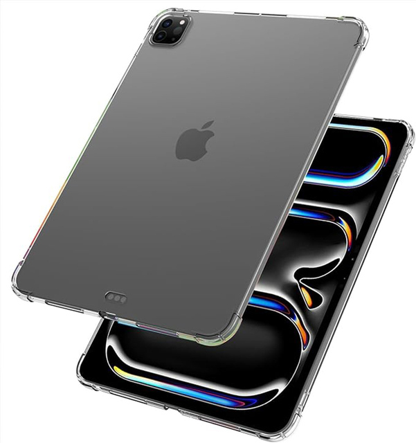 Four Corner Anti-drop Tablet Case for iPad Pro 11 M4 2024 Pure Transparent Soft TPU Shockproof Slim Cover