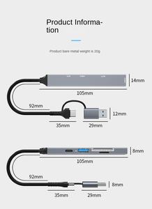 <span class=keywords><strong>Hub</strong></span> 5 ports <span class=keywords><strong>USB</strong></span> <span class=keywords><strong>C</strong></span> Station d'accueil <span class=keywords><strong>USB</strong></span> 3.0 & 2.0 <span class=keywords><strong>Hub</strong></span> multiport Lecteur de carte SD TF pour <span class=keywords><strong>Lenovo</strong></span> Macbook Pro Adaptateur multi-splitter - Product Image 2