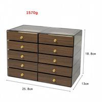 Armoire de rangement pour bijoux sur mesure avec 10 tiroirs coulissants, plateaux à bagues et organisateur de bijoux multi-compartiments pour la vente en gros et au détail