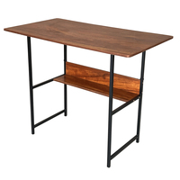 Bureau de direction moderne en MDF noir, mobilier de bureau commercial avec table d'ordinateur pliable pour l'étude et le travail