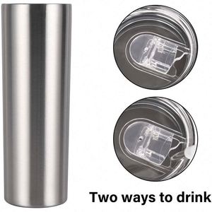 Hoa Kỳ Kho Số Lượng Lớn 20Oz Khoảng Trống Thăng Hoa Tumbler Nhiệt Báo Chí Thép Không Gỉ 20Oz Thăng Hoa Skinny Thẳng Tumbler Với Nắp - Product Image 4