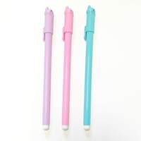 Stylo bille effaçable à la chaleur en métal 0,5 mm, motif chat mignon qui fait la queue, pour étudiants – Papeterie créative