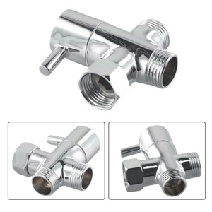 Válvula de Distribución de Agua de Latón Cromado Plateado de 3 Vías, Adaptador en T G1/2", Válvula Desviadora para Cabezal de Ducha de Baño - Product Image 2