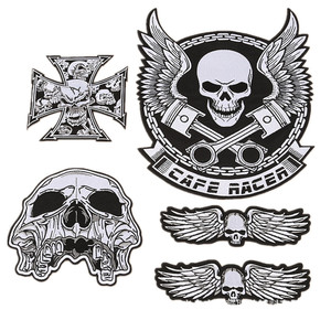 Máy thêu Punk Phong Cách mát kích thước lớn sắt trên Biker các bản vá lỗi cho xe gắn máy áo DIY trang trí - Product Image 2