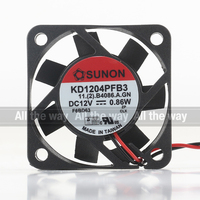 Kipas Pendingin Baru Original Taiwan Sunon 5V 24V 48V DC12V 0.86W AC EC 4010 40X40X10MM 4CM Dual Ball Mute Inverter 2-kabel KD1204PFB3.