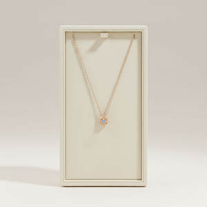 Collier pendentif hexagonal miniature en or rose 18 carats massif, serti d'un diamant naturel, style tendance, bijoux fins exclusifs pour femme, idéal pour un cadeau. - Product Image 6