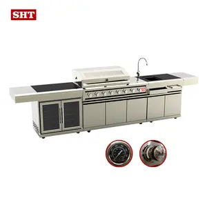 最优质最优惠的价格不锈钢烧烤燃气烧烤炉户外厨房