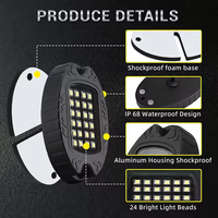 JINXIN Best Seller 12Pods 288Leds Rock Lights Luces para ATV RZR UTV SUV Off Road AUTO 24Led Rock Lights