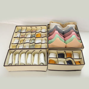 Boîte de rangement pliable en tissu pour vêtements, séparateur de tiroir moderne, durable et écologique, organisateur de chaussettes, soutiens-gorge et sous-vêtements - Product Image 6