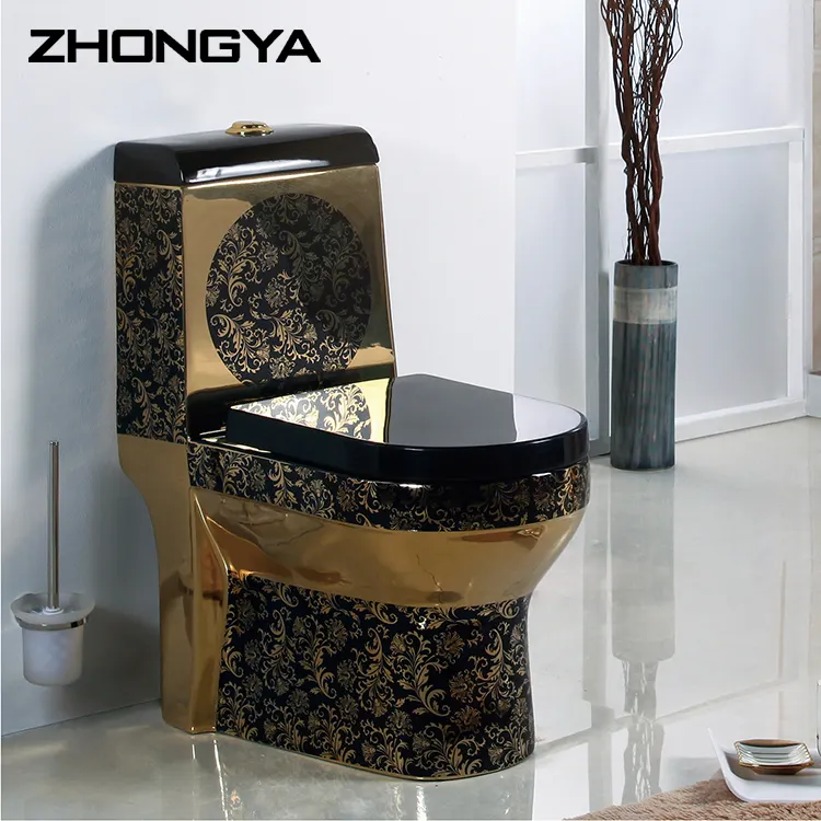 Medio Oriente stile sanitari bagno in ceramica di lusso di colore oro nero wc wc