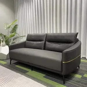 Luxury Office Talks Reception Sofa High Quality Leather Genuine Leather Office Furniture Modern Contemporary