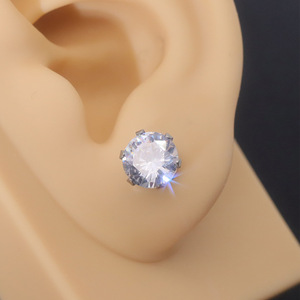 <b>Stud</b> <b>Earrings</b> <b>Black</b> Zircon Claw Setting Stainless Steel Ball Shape Gift Jewelry 0.8x11mm Various Sizes - Product Image 4