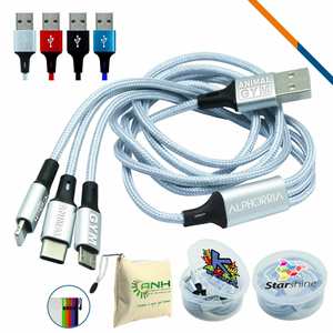 Custom Logo 1.2 Meter High Quality Phone <b>Type</b> <b>C</b> Android 3 in 1 Nylon USB <b>Cable</b> <b>Charger</b> for Business & Promotional Gifts - Product Image 2