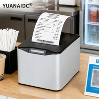 Impresora Térmica de Recibos POS Inalámbrica Transparente de 80 mm y 3 Pulgadas para Restaurantes, Interfaz USB, Bluetooth y LAN con Cortador Automático