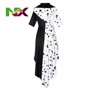 Disfraz <span class=keywords><strong>de</strong></span> <span class=keywords><strong>Cruella</strong></span> <span class=keywords><strong>de</strong></span> <span class=keywords><strong>Vil</strong></span> <span class=keywords><strong>de</strong></span> 101 Dálmatas, Vestido Negro, Cosplay, Película, Halloween, Juego <span class=keywords><strong>de</strong></span> Rol, Fabricación - Product Image 2