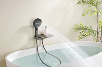 Ensemble de douche encastré 3 fonctions haut de gamme en acier inoxydable, fixation murale moderne pour salle de bain, avec bec cascade et douchette à main