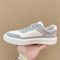Chaussures de skate décontractées de luxe pour hommes en cuir véritable à lacets, respirantes, légères, pour l'hiver et toutes saisons, semelle extérieure plate en caoutchouc