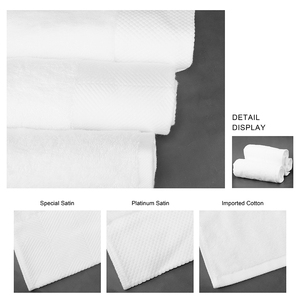 Conjunto de Toalhas de Banho Personalizadas com Logo 100% Algodão Branco 500-600Gsm Toalhas de Algodão de Secagem Rápida Leves e Confortáveis para Hotéis - Product Image 5