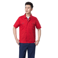 Uniforme de travail léger à manches courtes pour pantalon et chemise en polyester de réparation de mécanicien d'ouvriers agricoles