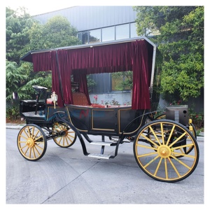 Carroza roja real elegante de alta calidad con un toque romántico para la ceremonia, autobús eléctrico turístico retro europeo - Product Image 4