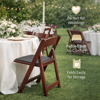 Chaises pliantes en résine plastique rembourrées pour événements extérieurs, style Wimbledon