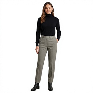 Pantalon skinny décontracté pour femme avec logo personnalisé, en toile légère extensible 260 g/m², imprimé, coupe droite, vente en gros, coupe ajustée - Product Image 1