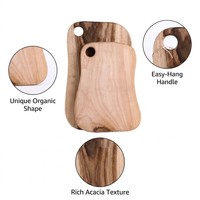 Planche à découper rectangulaire personnalisable en bois massif avec trous de suspension, écologique, réutilisable, durable, épaisseur 1,5 cm, pour steak et barbecue