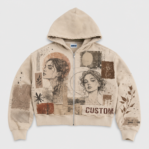 Sudadera con capucha extragrande al por mayor con cremallera completa, diseño streetwear, corte holgado, algodón pesado, gráfico desgastado, logotipo personalizado para hombre - Product Image 3
