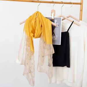 Collection Printemps-Été 2025 <span class=keywords><strong>YX</strong></span> – Nouveau Foulard Long en Soie Jacquard Élégant avec Perles, Motif Diversifié, 75*185cm - Product Image 1