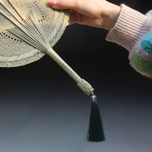 Handmade Woven Palm Leaf Fan Traditional Chinese Style Manual Handheld Eco-Friendly Summer Use - Product Image 3