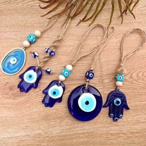 Turkish Evil Eyes Beads Keychain Amulet Car Bag Charms Glass Islamic Glass Turkish Evil Eye Key Chain for Decoration