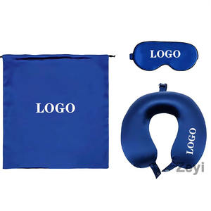 Oreiller de voyage personnalisé avec logo pour <span class=keywords><strong>avion</strong></span>, housse en soie véritable, 100% mousse à mémoire de forme, oreiller de voyage pour le cou, anti-rides - Product Image 1