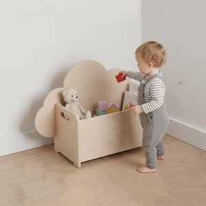 Caja de Juguetes de Madera con Diseño de <span class=keywords><strong>Nube</strong></span>, Organizador de Juguetes para Niños, Contenedor de <span class=keywords><strong>Almacenamiento</strong></span> de Madera, Decoración para Cuarto de Juegos, Organizador para Cuarto Infantil - Product Image 1