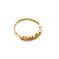 Minimalistischer kleiner quadratischer dünner Ring für Damen, trendiger Schmuck, Edelstahl, PVD-Goldbeschichtung, Schmuck TGJZ4314