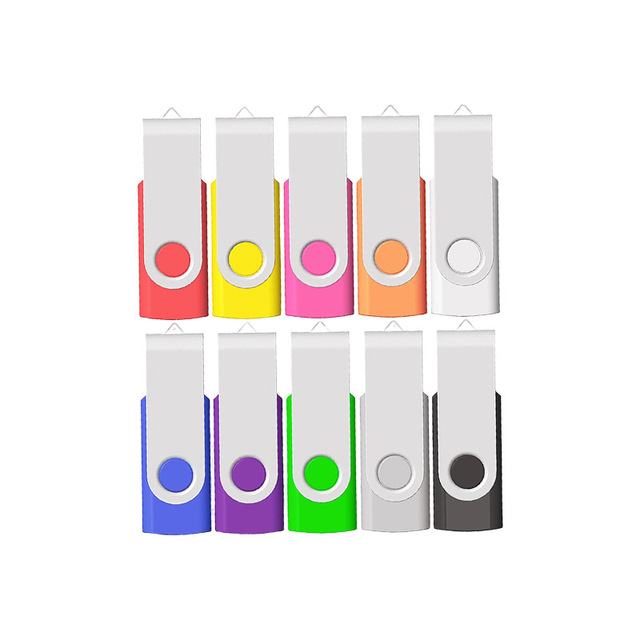 Rotating Clip Metal USB Flash Drive 32GB High-Capacity USB 2.0 Stick Cross-Border Customizable Engraving Promotional Advertising