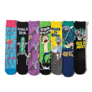 2022 vente en gros de haute qualité Design drôle Calcetines coton équipage dessin animé Animal logo personnalisé Anime hommes décontracté Comics chaussettes folles - Product Image 1