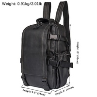 Sac de randonnée classique de grande capacité pour hommes, sac à dos noir en cuir véritable pour ordinateur portable, sac à dos de luxe pour hommes pour le Sport