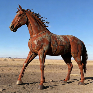 Escultura de Caballo de Acero <span class=keywords><strong>Corten</strong></span> de Estilo Industrial Retro para Parques al Aire Libre, Tamaño Personalizado - Product Image 2