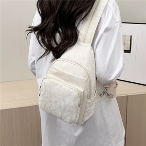 Casual Fashionable Small Backpack For Women Multiple Compartments Water Resistant Lightweight Chest Bag Everyday Use - Product Image 3