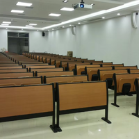 Mobilier de bureau et chaise durables pour les écoles supérieures Chaise de salle de conférence universitaire en bois pliante avec bureau