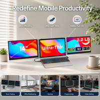 Monitor Portátil Delgado de 14 Pulgadas con Pantalla Dual 1080P FHD IPS USB-C para Laptop, Viajes de Negocios, Venta al Por Mayor de Fábrica OEM ODM