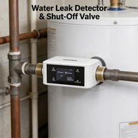 Moniteur de débit d'eau intelligent résidentiel 0,01-18 GPM, détecteur de fuite d'eau avec plusieurs capteurs de fuite