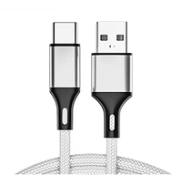 Câble de charge rapide USB2.0 tressé en nylon multicolore 1M/2M 5A/3A pour Android iPhone Matériau en cuivre pur
